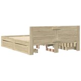  Okvir za krevet s uzglavljem boja hrasta 150x200 cm drveni | shoptok.hr