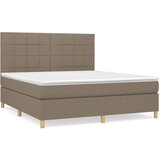 vidaXL Krevet s oprugama i madracem smeđesivi 180x200 cm tkanina | shoptok.hr