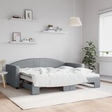  Dnevni krevet na razvlačenje svjetlosivi 90 x 190 cm od tkanine | shoptok.hr