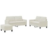  3-dijelni set sofa s jastucima krem baršunasti | shoptok.hr
