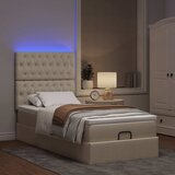 vidaXL otomanski okvir kreveta s madraca krem 90x200cm od tkanine | shoptok.hr