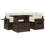  5-dijelni set vrtnih sofa s jastucima poliratan smeđi | shoptok.hr