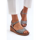 Kesi Women's wedge sandals Sergio Leone white and black | shoptok.hr