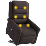  Električni masažni naslonjač na podizanje od tkanine tamnosmeđi | shoptok.hr