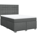 vidaXL Box spring postelja z vzmetnico temno siva 160x200 cm blago, (21320240) | Shoptok.si