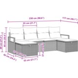 6 Dijelna garnitura za vrt s jastučićima Svjetlosiva Poly Rattan | shoptok.hr