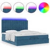  Otomanski posteljni okvir z vzmetnicami moder 200x200cm žamet, (22053199) | Shoptok.si