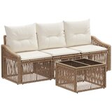 vidaXL Vrtna sedežna garnitura 4 pcs Bež poli ratan, (5000269628) | Shoptok.si