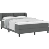 vidaXL Box Spring Postelja z Blazino Temno Siva 160x200 cm Tkanina | Shoptok.si
