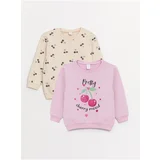 LC Waikiki Crew Neck Long Sleeve Printed Baby Girl Sweatshirt 2 Pack