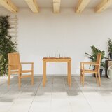  3-dijelni vrtni blagovaonski set od masivne tikovine Smeđa Dužina stola 80 cm | shoptok.hr