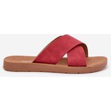 Boto Ladies Slippers Made Of Eco Leather Burgundy Lorana | Shoptok.si
