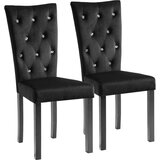 Furnova Jedilni stoli 2 kosa črn žamet, (21928558) | Shoptok.si
