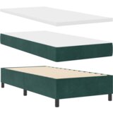  Postelja z vzmetnico z vzmetnico Temno zelena 90 x 200 cm Žamet, (5000126665) | Shoptok.si