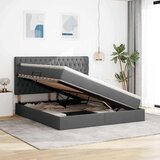 vidaXL Krevet S LED lampica s pohranom Tamno siva 160 x 200 cm tkanina | shoptok.hr