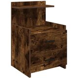 vidaXL Nočne omarice 2 kosa z 2 predaloma dimljen hrast 40x36,5x62 cm | Shoptok.si