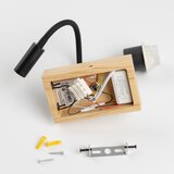  Brilagi - LED zidna lampa NUBILA WOOD 1xE27/25W/230V + LED/3W hrast/ljubičasta | Eponuda.com