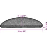  Prostirke za stepenice 20 kom 56x17x3 cm tamno sive poluokrugle | shoptok.hr