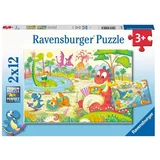 Ravensburger Puzzle - Priljubljeni dinozavri - 2x12 delov
