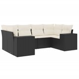 Maison Chic Seti vrtnega pohištva - Vrtna garnitura - Vrtni pohištvo set 6-delna z blazinami črna poli ratan, (21807924) | Shoptok.si