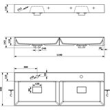 Sapho Bel dvojni umivalnik iz mineralnega kompozita 119x44 cm Godiva – | Shoptok.si
