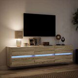 vidaXL Stenska TV omarica z LED lučkami sonoma hrast 180x31x45 cm | Shoptok.si