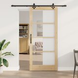 vidaXL Drsna vrata s kompletom dodatkov 'ORKDAL'Trden les in steklo, Notranja vrata s steklom 'ORKDAL'93x211x4 cm Trden bor Cene