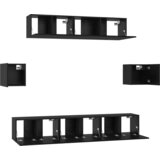 vidaXL Set TV ormarića Ostalo s pohranom s vratima 7 pcs Crni hrast 80 x 30 x 30 cm | shoptok.hr