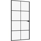 Sobna vrata crna 102 x 201,5 cm kaljeno staklo i aluminij tanka | shoptok.hr
