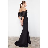 Trendyol Black Stone Printed Woven Long Evening Dress | ePonuda.com
