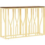 Maison Chic konzolna miza - miza ob steni zlata nerjaveče jeklo in trden predelan les, (21786388) | Shoptok.si