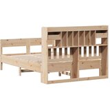 Krevet s regalom za knjige bez madraca 135x190 cm od borovine | Eponuda.ba