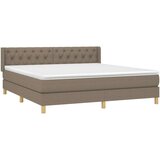 Box spring postelja z vzmetnico taupe 160x200 cm blago, (20893694) | Shoptok.si