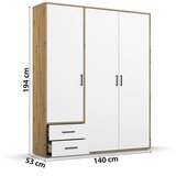 Rauch Möbel OMARA S KLASIČNIMI VRATI, bela, hrast artisan | Shoptok.si