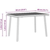  Vrtni stolić za kavu pravokutni crni 60x40x37 cm poliratan | shoptok.hr