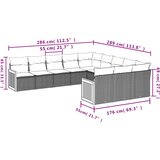  11-dijelni set vrtnih sofa od poliratana s jastucima crni | shoptok.hr