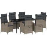 vidaXL set od 7 komada vrtnog namještaja s jastučićima siva poli ratan | shoptok.hr