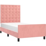  Okvir za krevet s uzglavljem ružičasti 90x200 cm baršunasti | shoptok.hr