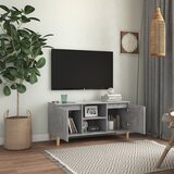 TV ormarić s nogama od masivnog drva boja betona 103,5x35x50 cm | Eponuda.ba