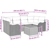 vidaXL Bež set vrtnosofe 7 pcs Bež, bela Velik Sintetični ratan & Les | Shoptok.si
