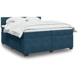  Krevet s oprugama i madracem tamnoplavi 200x200 cm baršunasti | shoptok.hr