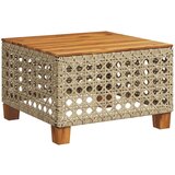 vidaXL Vrtni stol bež 55 x 55 x 36 cm od poliratana i bagremovog drva | shoptok.hr