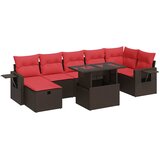  8-dijelni set vrtnih sofa od poliratana s jastucima smeđi bagrem | Eponuda.com
