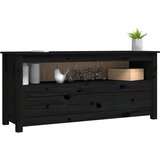 TV ormarić crni 114 x 35 x 52 cm od masivne borovine | Eponuda.com