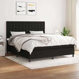  Box spring postelja z vzmetnico črna 160x200 cm blago, (20895173) Cene