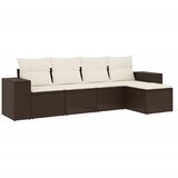  5-dijelni set vrtnih sofa s jastucima poliratan smeđi | shoptok.hr