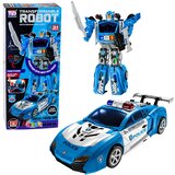  Avtomobilski robot 2v1 policijski avto izstreljevalec majhni roboti luči zvoki u