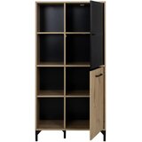 Livetastic Visoka Komoda Craft, Črna, Barva Hrasta | Shoptok.si