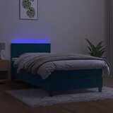  box spring s madracem LED tamnoplavi 80 x 200 cm baršun | shoptok.hr