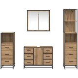  Set namještaja za kupaonicu s ladicama 4 pcs hrast artisan | shoptok.hr